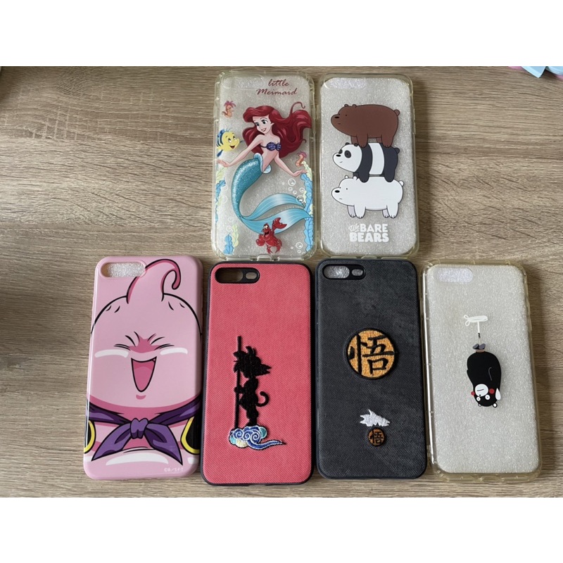 iphone7 plus二手/全新手機殼（七龍珠魔人普烏、悟空系列，小美人魚，熊熊遇見你，熊本熊）