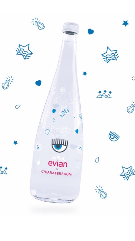 【Evian 依雲x Chiara Ferragni 2018】 限量紀念瓶(750ml/玻璃單瓶)限定 聖誕禮物