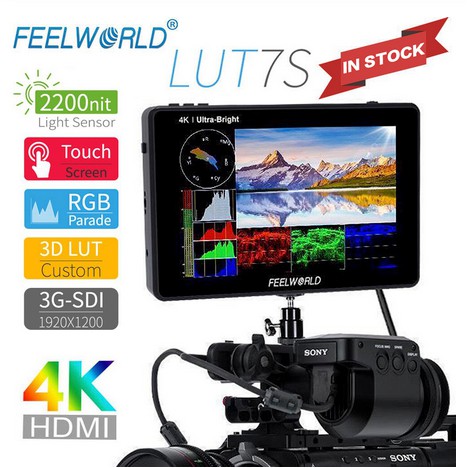 富威德 Feelworld LUT7/LUT7S 7英吋4K显示器3D LUT触摸屏波形3G-SDI相机外接熒幕