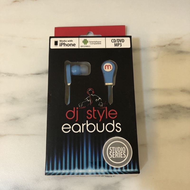 dj style earbuds studio series 藍色有線耳機