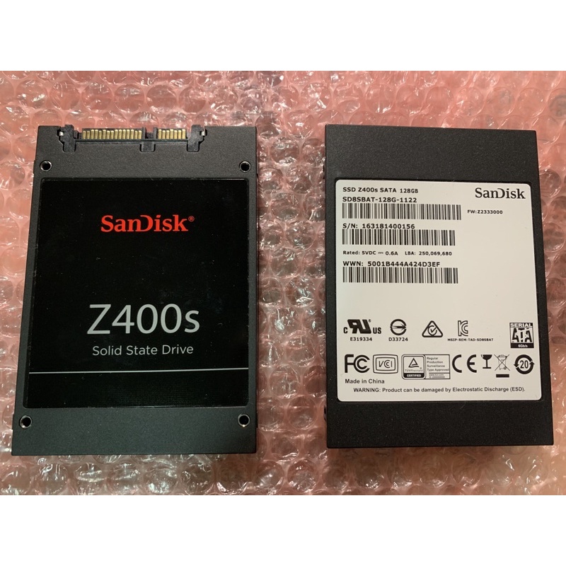 【良品】SanDisk Z400s SATA SSD 128GB (2.5”)