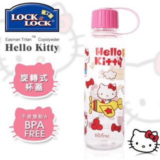 【鎧禹生活館】🎁贈精美杯套🎁樂扣樂扣Hello Kitty 隨行冷水壺 冷水瓶/TRITAN水壺/480ML(飛行日記)