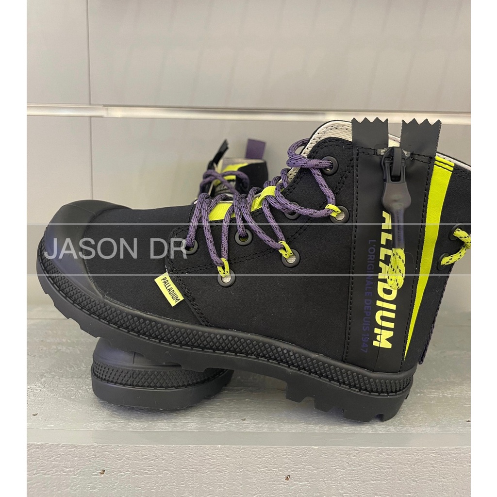 JASON DR（免運費)PALLADIUM PAMPA LITE LACE IT探索 童鞋58362-008 幻紫黑