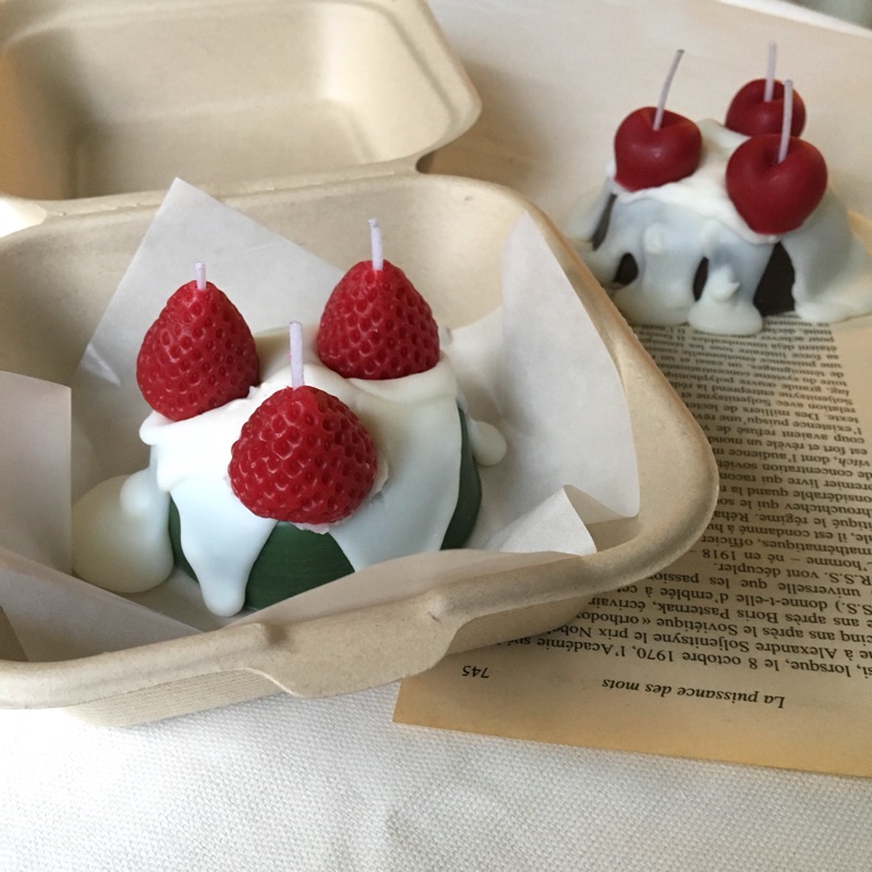 甜點蠟燭🕯️///草莓、櫻桃小蛋糕🎂🍰💗