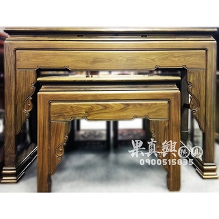 《果真興佛具》實體店面安心購買 5尺1寬4尺2高漢式素面綠檀 佛像訂做 佛桌佛聯 神衣神帽 宮廟百貨 實木家具 大溪神桌