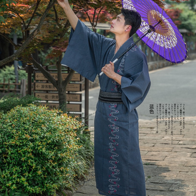 日本傳統男士和服浴衣花火大會夏日祭日系和風家居服全棉透氣 蝦皮購物