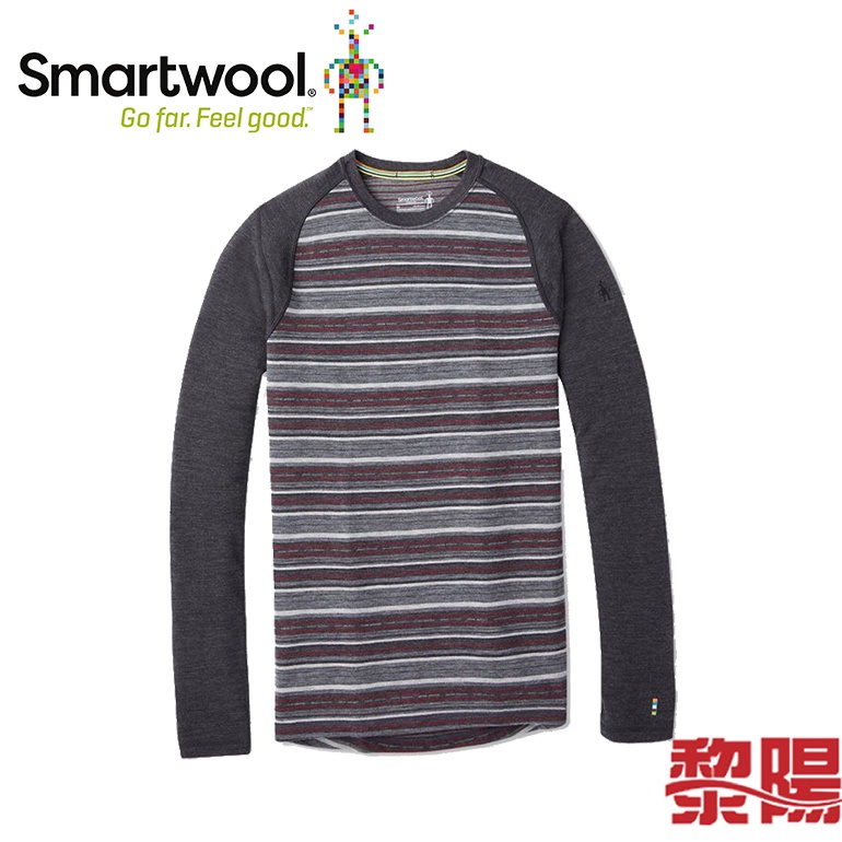 Smartwool 美國 NTS 250羊毛印花長袖衫 男款 (炭灰/紅) 美麗諾/保暖/排汗透氣 12SW601C13