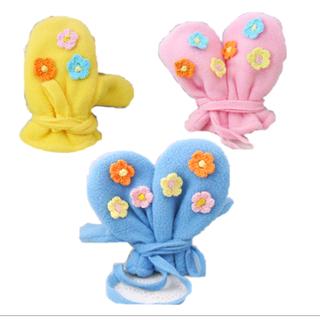 【小惡魔童裝】可愛瑤粒絨小熊/花朵造型寶寶保暖手套
