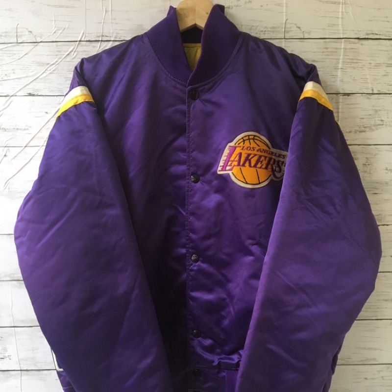 NBA Lakers 洛杉磯 湖人隊 棒球外套 鋪棉外套 Kobe starter 古著 vintage