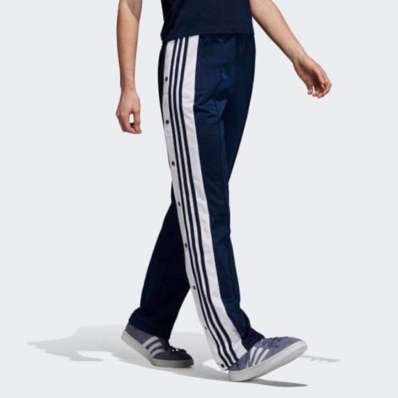 Adidas Adibreak track復古排扣褲藍(全新）