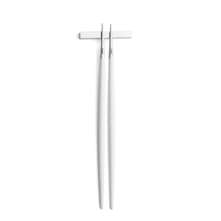 葡萄牙Cutipol GOA系列 白柄霧面不銹鋼-22.5cm筷子+筷架