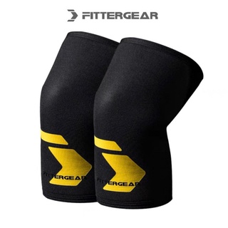 【FITTERGEAR】 7mm大LOGO護膝 黑色/一對(深蹲 專業護膝 7mm 加厚 高強度 力量舉重 加壓護膝)