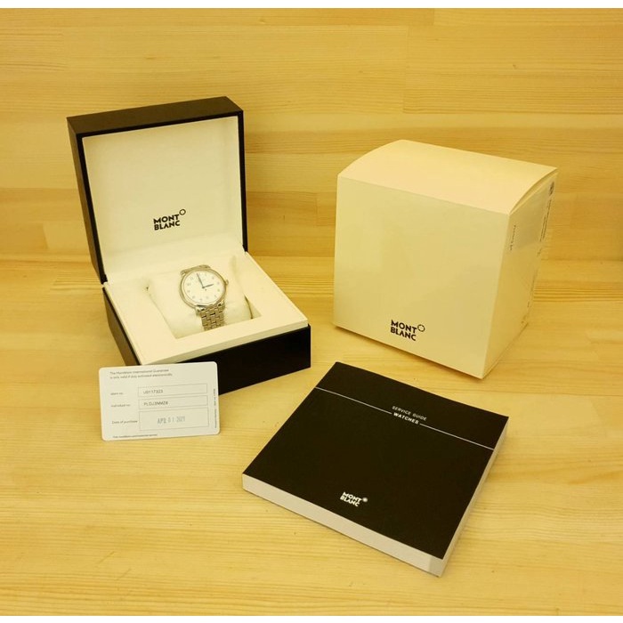 萬寶龍 117323 STAR系列自動銀面日期顯示腕錶(鍊帶款/39mm)*只要38000元*(D03106)