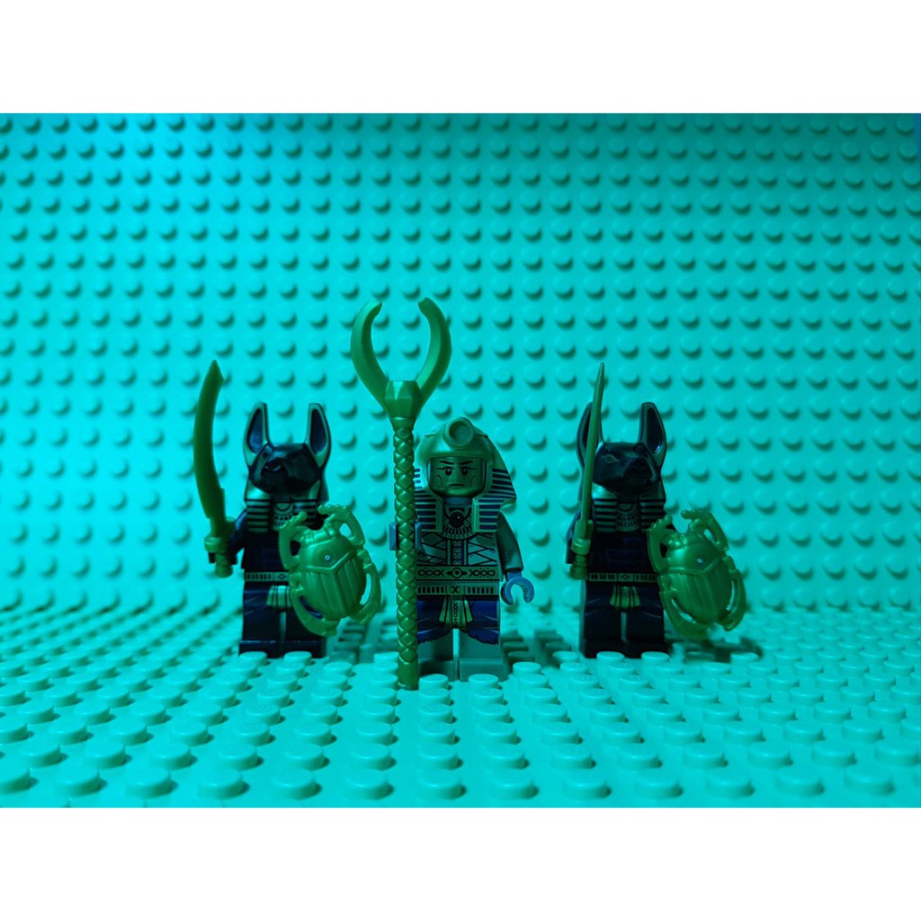 LEGO 樂高 埃及系列 7327 法老王 + 阿努比斯 x2 （含 稀有 黃金甲蟲盾）