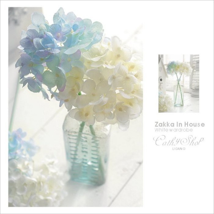 Cathy Zakka House 凱希生活雜貨 仿真人造花繡球紫陽花細多花瓣單支款 六色選 蝦皮購物