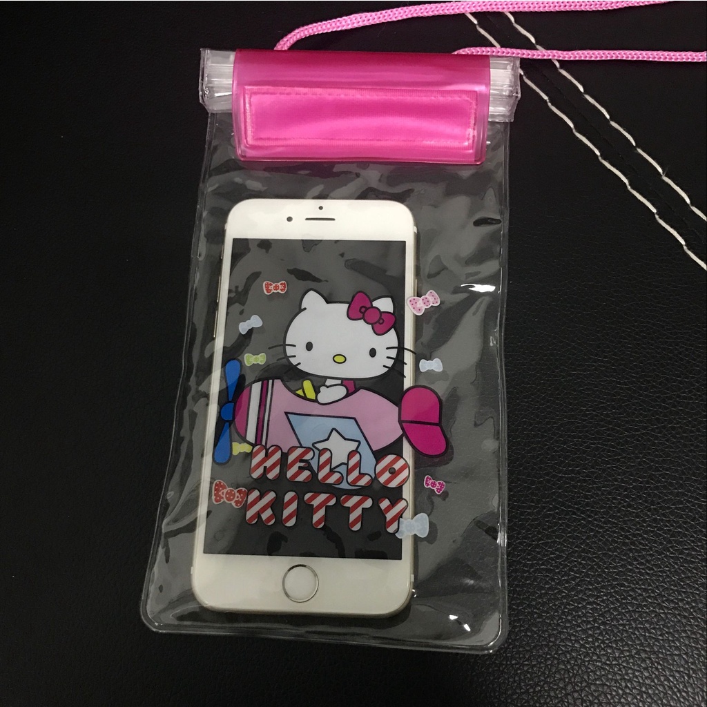 Hello Kitty 叮噹貓 卡通手機防水袋 手機防水套手機袋 潛水 游泳 漂流 水中攝影 強力魔術貼密封手機袋