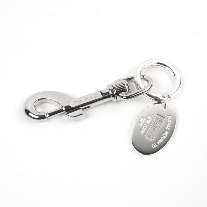 現貨Supreme 21FW Tiffany Oval Tag Keyring蒂凡尼聯名銀鑰匙扣| 蝦皮購物
