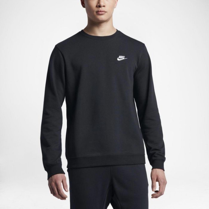 Nike Crew Neck Sweater 男款黑色長袖上衣大學T-NO.804343010