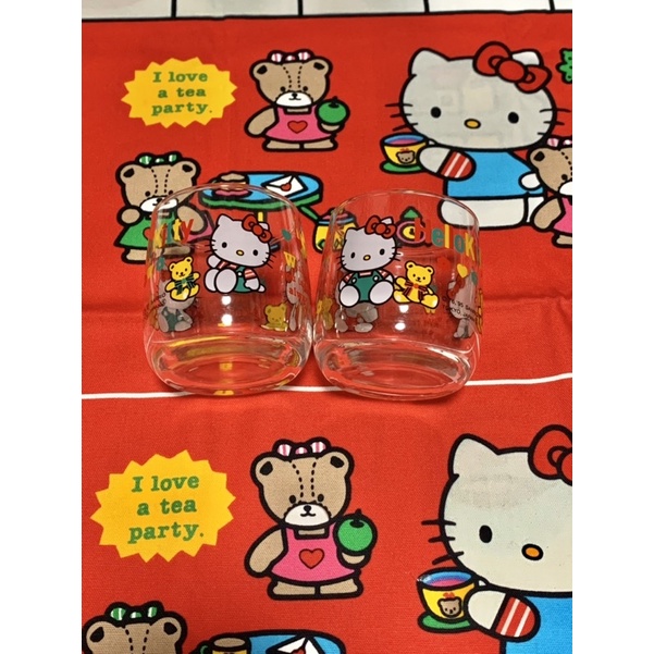 日本帶回 三麗鷗 sanrio hello kitty 哈囉 凱蒂貓 小熊 透明杯 玻璃杯 水杯 牛奶杯 復古
