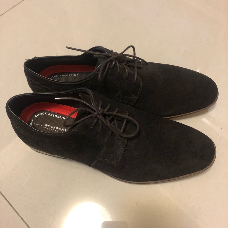 [全新] Rockport絨面皮鞋x愛迪達避震技術,上班/休閒兩用鞋(EUR44.5號/US10.5號)