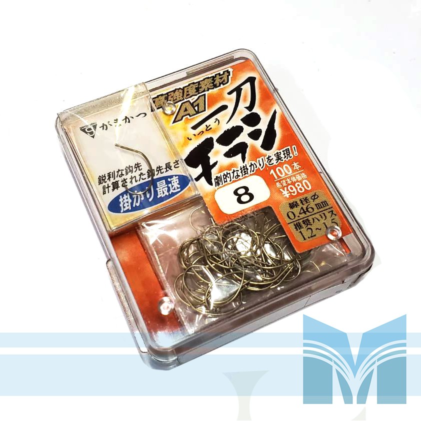 【民辰商行】 GAMAKATSU 一刀チラシ 8號 蝦鉤 鮎鉤 香魚鉤 高強度素材A1 (100入)