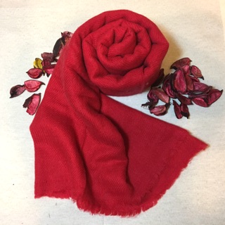 【圍事】手工喀什米爾羊毛圍巾（紅）- 聖誕新年必備單品 - 體驗不可思議的輕薄暖
