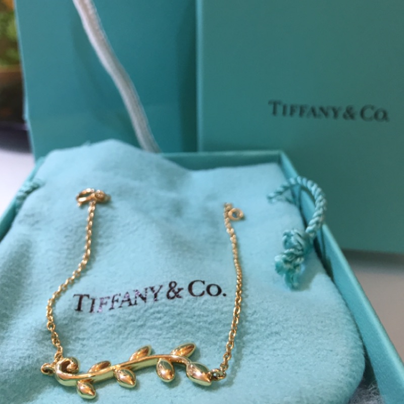 Tiffany&Co. 18K金橄欖葉手鍊