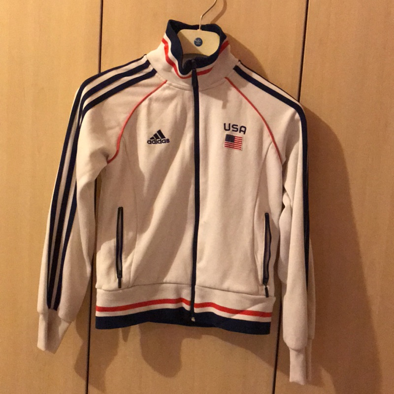 Adidas短版三條槓美國奧運系列短版外套