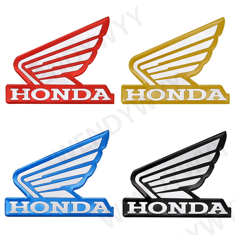 HONDA 1 對左右金屬標誌徽章翼本田壓紋鍍鉻(一對)摩托車貼紙