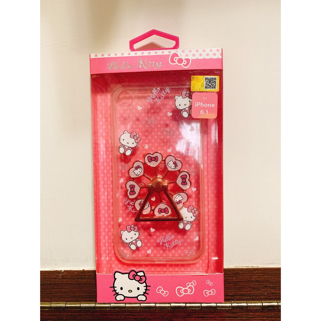 [!全新!] （降價囉）iphone透明矽膠手機殼 XR 6.1吋 Hello Kitty 含手指扣環