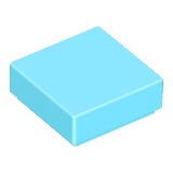 Lego 樂高 中間天空藍色 1x1 平滑 平板 平片 Medium  Azure Tile 3070b 4655243