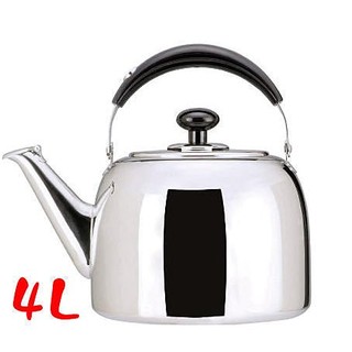 BUFFALO百福樂笛音壺 4L 白鐵茶壺 不鏽鋼 水壺 304茶壺 牛頭牌 小牛