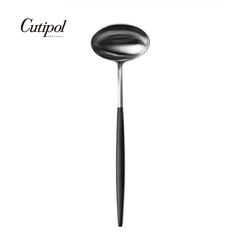 【Cutipol】GOA系列-黑柄霧面不銹鋼-29cm大湯勺 葡萄牙手工餐具