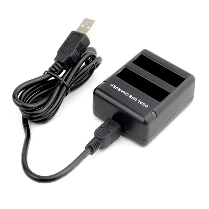 用於 GoPro Hero 4 AHDBT-401 電池運動相機雙插槽充電座的雙 USB 端口充電器