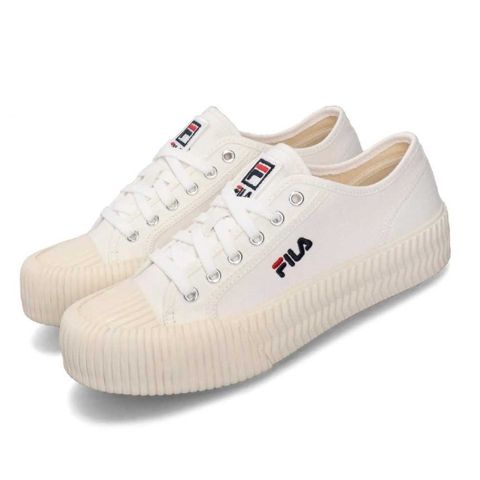 【菁炭元素】FILA 餅乾鞋 基本款 刺繡 休閒鞋 帆布鞋 增高 4-C910T-113