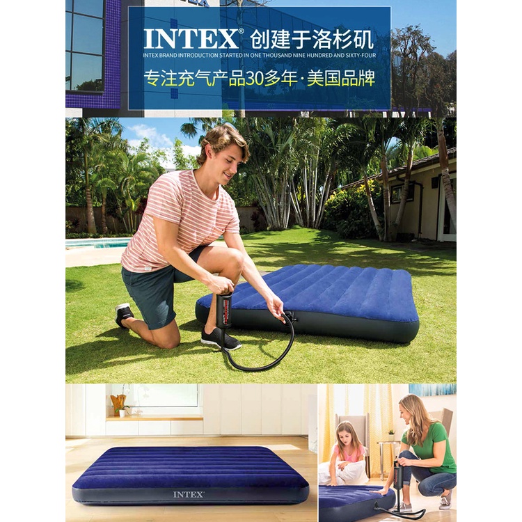INTEX充氣床墊家用雙人單人戶外便攜午休床折疊沖氣床氣墊床