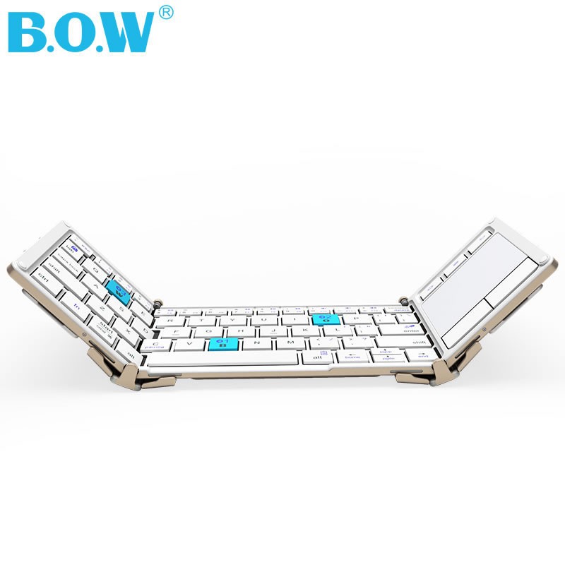 電腦配件▪✽❀BOW航世手機三折疊藍牙鍵盤鼠標適用于matepad平板m6 ipad鍵盤鼠標