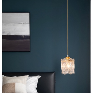 吊燈E27灯泡金色水晶質感設計房間廚房客廰玄關浴室