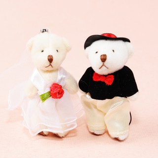 迷你婚紗小熊、晚禮服小熊 婚禮小物 附手機繩 小熊家族 泰迪熊專賣店