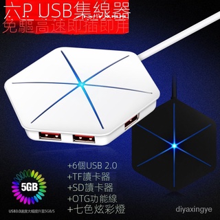 【現貨熱賣】usb分綫器3.0一拖六高速外接筆記本電腦多接口轉換器type-擴展hub
