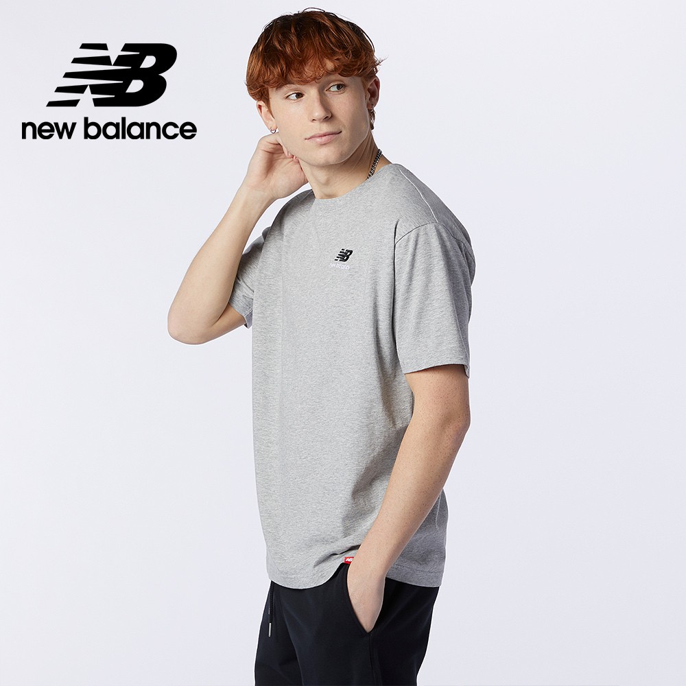【New Balance】左胸NB短袖T_男性_灰色_MT11592AG