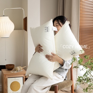 COZY HOME 枕頭 枕芯 純棉A類天然本色枕芯 羽絲絨填充枕芯 可水洗抗菌枕頭 蓬鬆透氣不易變形