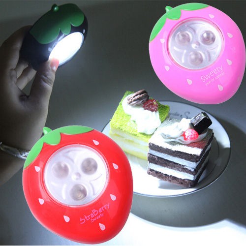 草莓造型LED拍拍燈(1入) / 照明按壓燈 / 3LED