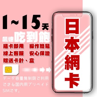 （插卡即用）日本上網 日本4G網卡softbank / Docomo日本網卡 SIM 日本原生網路上網 4G網卡無限流量