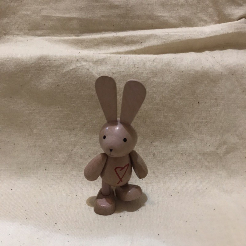 [二手出清]Agnes b. 粉紅木頭小兔子 擺飾 居家擺設 絕版品