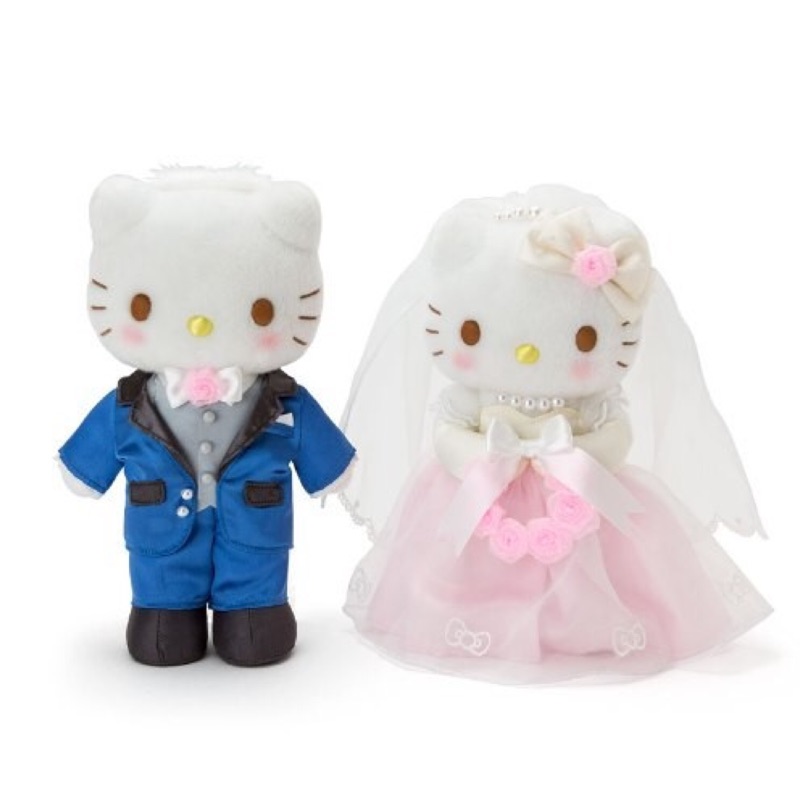 日本sanrio 三麗鷗 kitty 凱蒂貓 丹尼爾 新娘婚紗西服 結婚新娘 藍西裝 娃娃組 新婚組 婚禮組