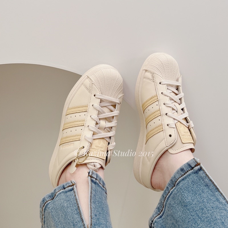 Kazima｜Adidas Superstar Mule 三葉草 穆勒鞋 貝殼鞋 拖鞋 卡其 奶茶 奶茶色 G58357