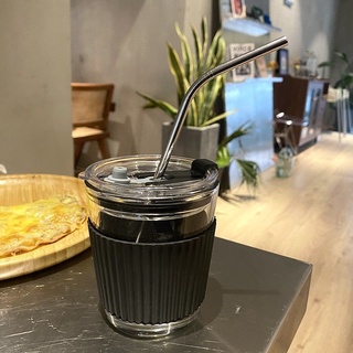 🍀咕嚕嚕🍀冷萃咖啡杯 ins風 透明帶蓋玻璃水杯 隨行吸管杯 迷你小號便攜杯子 牛奶杯 飲水杯 冷飲杯