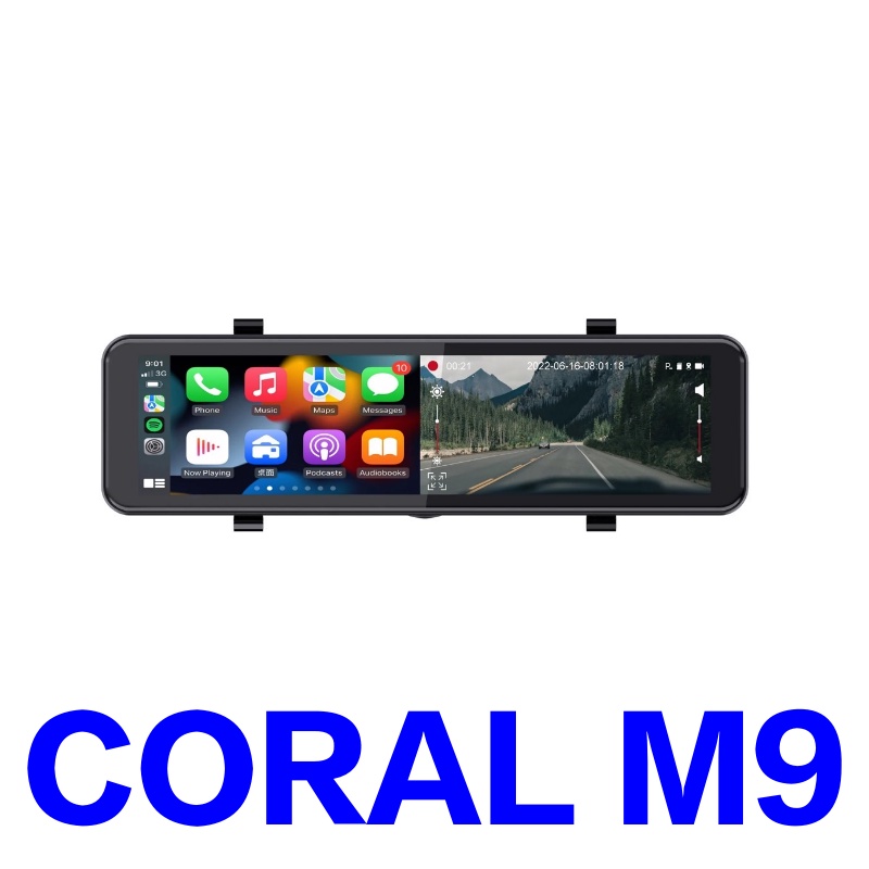 【限時優惠】CORAL R9 / M9 11吋全螢幕 CarPlay 電子後視鏡 前後雙錄 行車記錄器