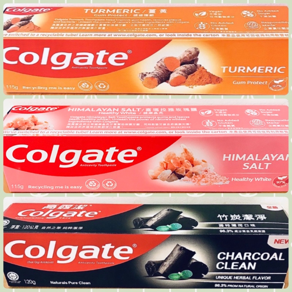 《高露潔》自然之萃✨薑黃🌹玫瑰鹽🔘竹炭 健齒護齦/健康晶亮/純粹潔淨 牙膏 115g